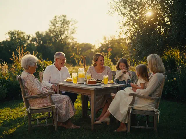 Un après-midi de famille dans le jardin